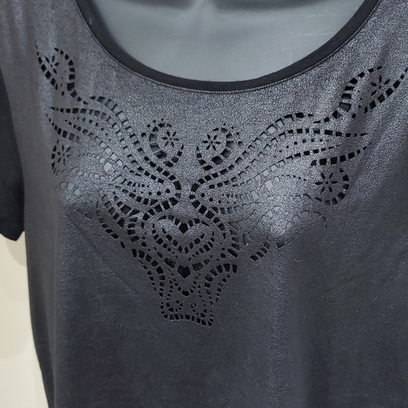 Rock and Republic leather look top - Picture 2 of 6